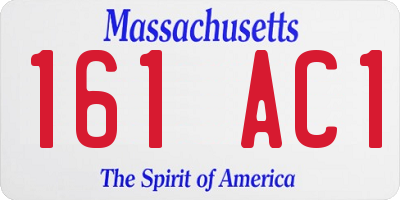 MA license plate 161AC1