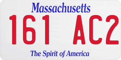 MA license plate 161AC2