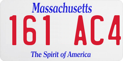 MA license plate 161AC4