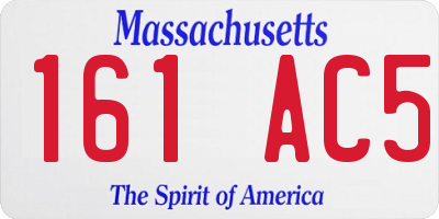 MA license plate 161AC5