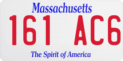 MA license plate 161AC6