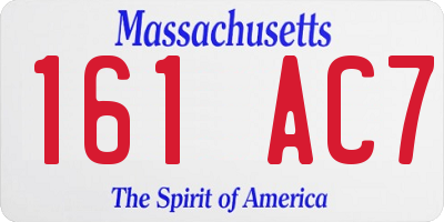 MA license plate 161AC7
