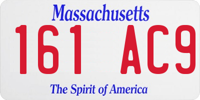 MA license plate 161AC9