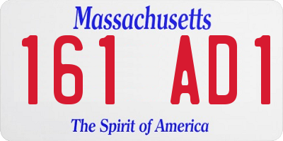 MA license plate 161AD1