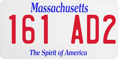 MA license plate 161AD2