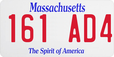 MA license plate 161AD4
