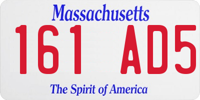 MA license plate 161AD5