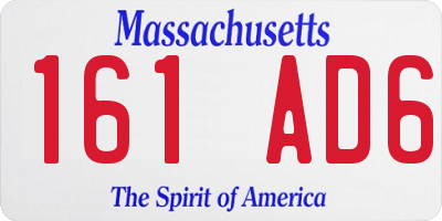 MA license plate 161AD6