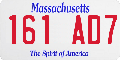 MA license plate 161AD7