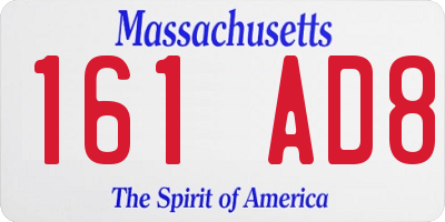 MA license plate 161AD8
