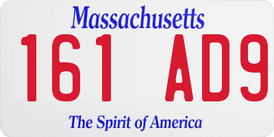 MA license plate 161AD9