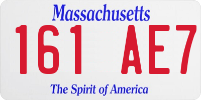 MA license plate 161AE7