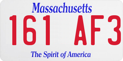 MA license plate 161AF3