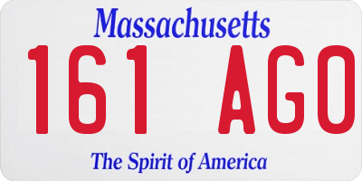 MA license plate 161AG0