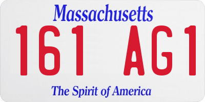MA license plate 161AG1