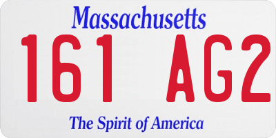 MA license plate 161AG2