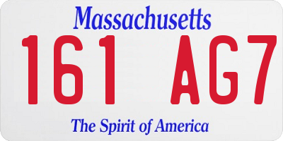 MA license plate 161AG7