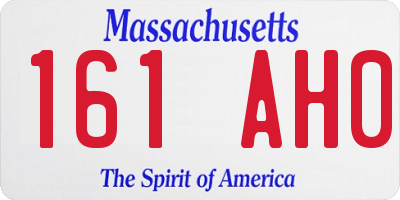 MA license plate 161AH0