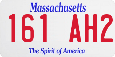 MA license plate 161AH2