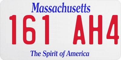 MA license plate 161AH4
