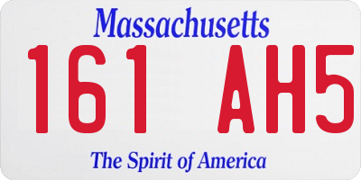 MA license plate 161AH5
