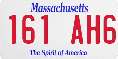 MA license plate 161AH6