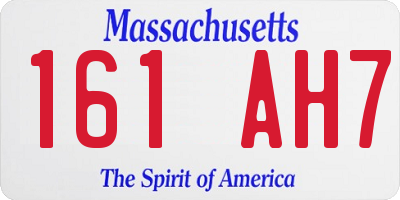 MA license plate 161AH7