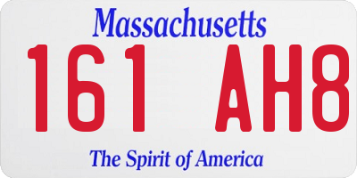 MA license plate 161AH8