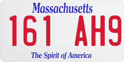 MA license plate 161AH9