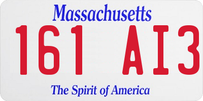 MA license plate 161AI3