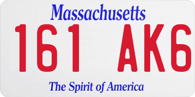 MA license plate 161AK6