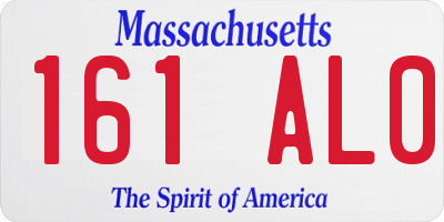 MA license plate 161AL0
