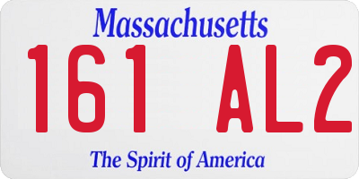 MA license plate 161AL2