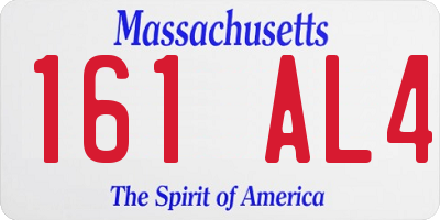 MA license plate 161AL4