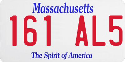 MA license plate 161AL5