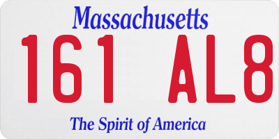 MA license plate 161AL8