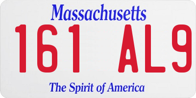 MA license plate 161AL9