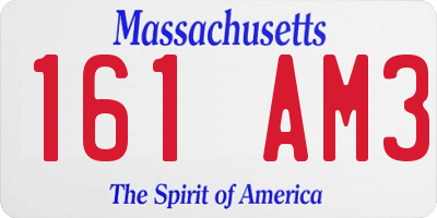 MA license plate 161AM3