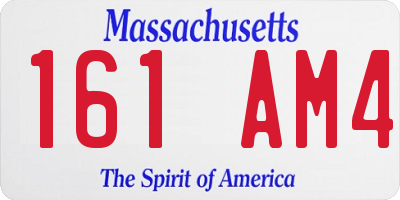MA license plate 161AM4