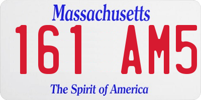 MA license plate 161AM5