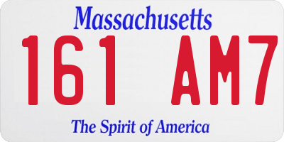 MA license plate 161AM7