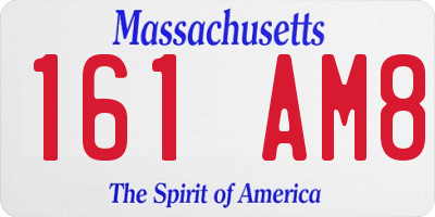 MA license plate 161AM8