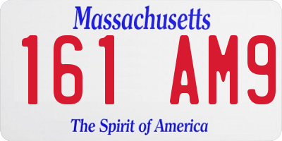 MA license plate 161AM9