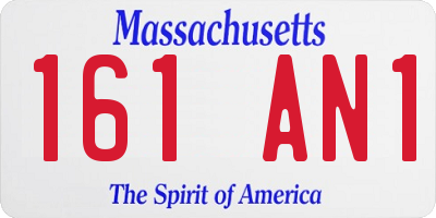 MA license plate 161AN1