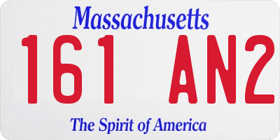 MA license plate 161AN2