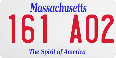 MA license plate 161AO2
