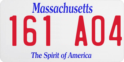 MA license plate 161AO4