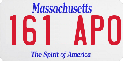 MA license plate 161AP0
