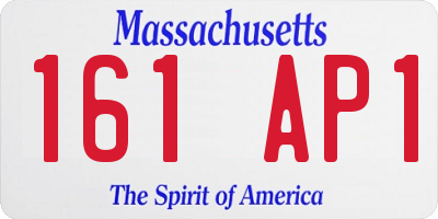 MA license plate 161AP1