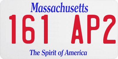 MA license plate 161AP2